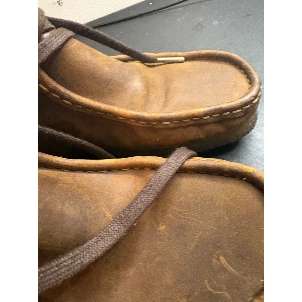 Clarks Originals Wallabee Boots Mens 7 Beeswax Leather Brown Crepe 261555137